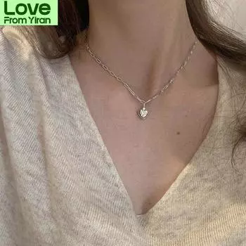 925 пробы стерлингового серебра сердечко любви циркон ожерелье для женщин подвеска-подвеска ключица цепочка чокер ювелирные изделия для вечеринок