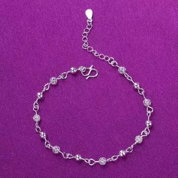 925 пробы стерлингового серебра шарм браслеты звенья цепи регулируемый браслет для женщин вечерние свадебные украшения A166