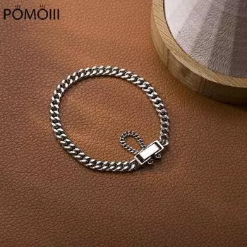 925 пробы стерлингового серебра танк цепи тайский серебряный браслет для женщин мужчин регулируемый браслет для пары ювелирные изделия подарки S -B407