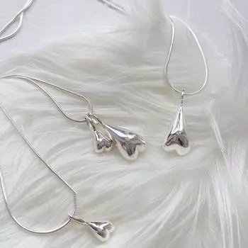 925 пробы стерлингового серебра трехмерное сердце любовь свитер цепь ожерелье женский ювелирный подарок