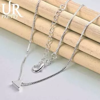 925 пробы стерлингового серебра треугольная цепочка змея цепочка ожерелье модные свадебные украшения 45CM