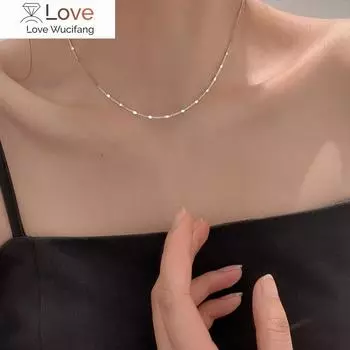 925 пробы сверкающее новое ожерелье диск ключичная цепочка простая голая цепочка многофункциональная женская бижутерия подарок на вечеринку