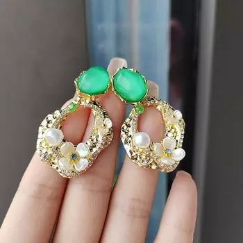 925 Серьги-гвоздики с геометрическим узором в виде цветка и бриллиантов в стиле суда, модные, легкие, роскошные серьги-гвоздики, серьги с индивидуальным дизайном