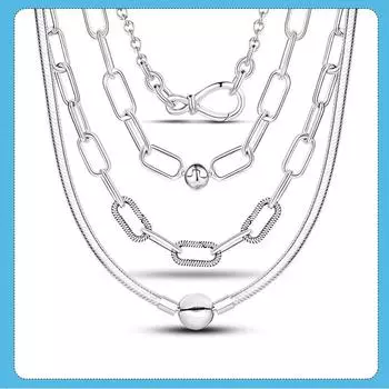 925 Серебряная базовая цепочка в виде змеи, ожерелье, колье, ожерелье с застежкой Infinite Me, Collier Femme, ювелирные изделия, ювелирные изделия