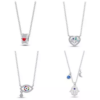 925 Серебряная Ниша Модная Легкая Роскошная Премиум Четырехлистный Клевер Любовь Глаз Дьявола Хранитель Ожерелье Сделай Сам Стиль Ожерелье Персонализированные Ювелирные Изделия