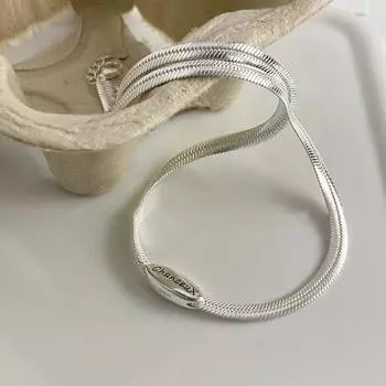 925 Серебряное геометрическое простое ожерелье-цепочка в виде змеи для женщин, ювелирные украшения для помолвки, свадебная вечеринка, подарок на день рождения серебряный