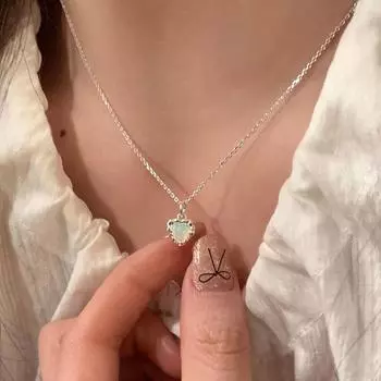 925 Серебряное мини-ожерелье в форме сердца для женщин, легкая роскошная высококачественная цепочка на ключицы, нерегулярное ожерелье в форме сердца 925