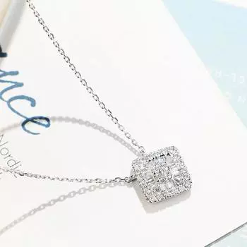 925 Серебряное модное микро-инкрустированное циркониевое ожерелье женская темпераментная цепочка на ключицу вечерние подарок на годовщину белый