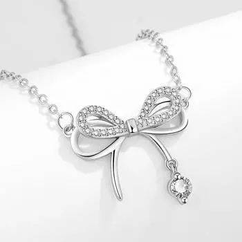 925 Серебряное Ожерелье Мечта Бабочки Женский Лук Свет Роскошные Серебряные Аксессуары Меньшинств Ожерелье Женская Цепь Ключицы 925