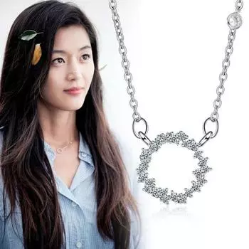 925 Серебряное Ожерелье Подвеска Для Женщин Полный Круг Циркон Подвеска Роскошные Pierscionki Ювелирные Изделия 925 Серебряная Цепочка Ожерелье
