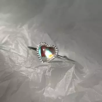 925 Серебряное Сердце Кристалл Открытие Кольцо Женские Обручальные Кольца Для Женщин Роскошные Ювелирные Изделия Подарок серебряный