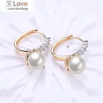 925 Серебряные 25 мм 18-каратные золотые серьги-кольца с жемчугом для женщин, свадебные украшения 25.00MM*25.00MM
