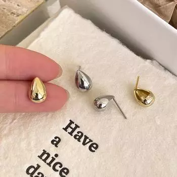 925 серебряные иглы капли воды мини серьги-гвоздики женские нишевые ins простой темперамент высокое чувство универсальный серьги мода 925 silver needles