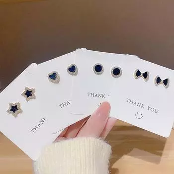 925 серебряные иглы простые геометрические серьги женские дверные звезды серьги новые серьги прилив Джокер украшения для ушей