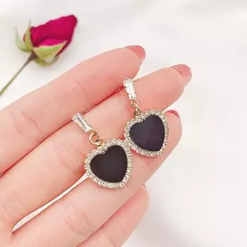 925 серебряные иглы соответствующие любовь циркон серьги женские новый тренд простые южнокорейские модные холодный ветер серьги женские