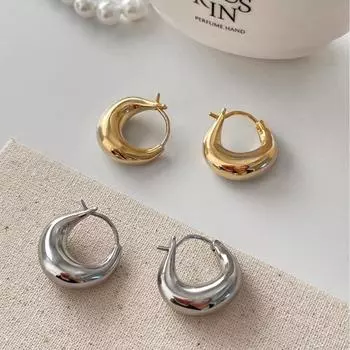 925 Серебряные игольчатые серьги-кольца с маленькими пухлыми кольцами, женские изысканные серьги-кольца в стиле «холодный» с простыми кольцами, индивидуальные новые серьги 925 silver needle