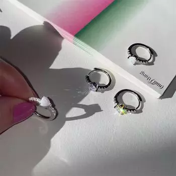 925 Серебряные игольчатые серьги Love Opal женские нишевые High Sense Fashion Light Luxury ins Mori Gentle Jewelry Fashion 925 silver needle