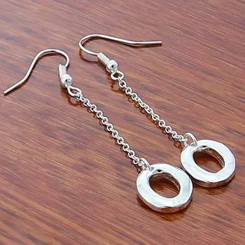 925 Серебряные Ювелирные Изделия Круглые Серьги-Капли Длинная Цепочка Серьги-Кисточки Для Женщин Модные Ювелирные Изделия