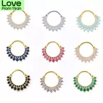 925 Серебряные Кристаллы Серьги Кольца Для Женщин Круглое Кольцо Для Носа Прокол Хряща Уха Серьги Для Ногтя Изящные Ювелирные Изделия Подарок 1 шт.