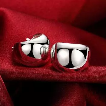 925 Серебряные Маленькие Гладкие Симпатичные Серьги-Обручи Женские Модные Круглые Серебряные Серьги