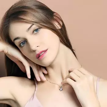 925 Серебряные Ожерелья Женские Модные Ювелирные Изделия Высокого Качества Кристалл Циркон Цветок Клевер Кулон Ожерелье 45cm дубильная кора