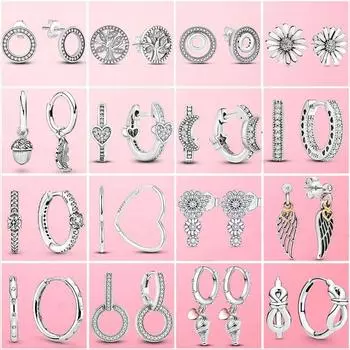 925 Серебряные серьги-гвоздики Женские модные серьги-гвоздики Ювелирные изделия