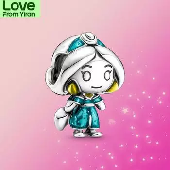 925 Серебряные ювелирные изделия Алладин Шарм Принцесса Бусина Волшебная Лампа Подвеска Подвеска Подходит Оригинальный Модный Браслет Для Женщин Подарок