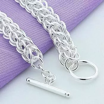 925 серебряных браслетов-цепочек для женщин, модные ювелирные аксессуары