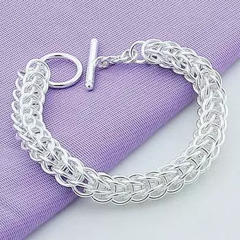 925 серебряных браслетов-цепочек для женщин, модные ювелирные аксессуары