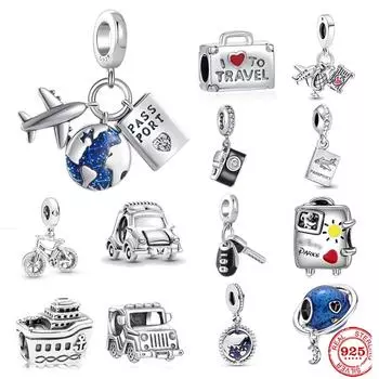 925 серебряных модных очаровательных бусин для оригинального браслета DIY ювелирных изделий