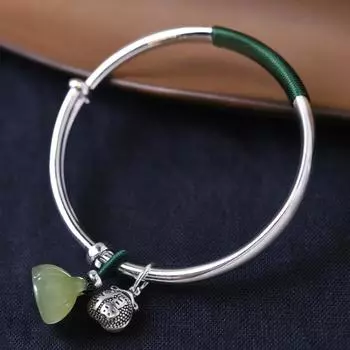 925 Серебряный браслет женский старинный колокольчик дворцовый колокольчик ножной серебряный ретро твердый древний китайский стиль молодой стиль