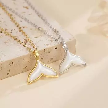 925 серебряный человек ожерелье из ракушек рыбий хвост женственность рыба вы встречаете интернет знаменитость ключица цепочка ювелирные изделия подарок на день рождения 925 Silver белого золота
