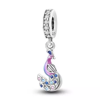 925 Серебряный цвет драгоценный камень бабочка светящийся светлячок фиолетовый подвески подвески подходят 925 оригинальные браслеты DIY вечерние ювелирные изделия подарок