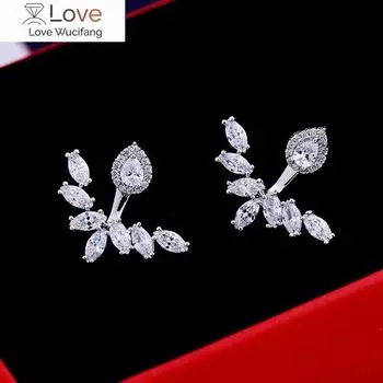 925 Серебряный Европейский Кристалл от австрийской моды Капли Воды Дикие Серебряные Иглы Высококачественные Свадебные Украшения Серьги