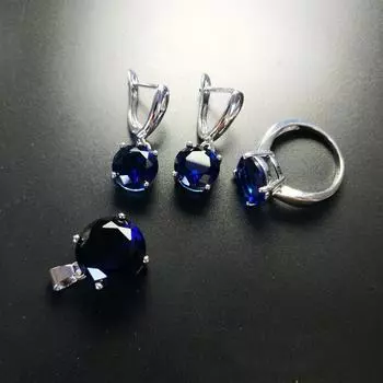 925 Серебряный комплект ювелирных изделий, кольца, серьги, ожерелье, круглый циркон, аксессуары из драгоценных камней для женщин, подарки для свадебной вечеринки 6 разноцветный