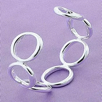 925 Серебряный круглый открытый браслет-манжета и браслет для женщин, модные украшения