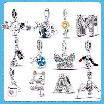 925 Серебряный самолет, подвеска для выпускников, подвеска для мамы, любви, ангела, бусины, модный стиль, браслет-подвеска, изготовление ювелирных изделий, подарок «сделай сам»