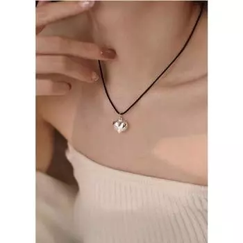 925 Серебряный Стиль Fever Simple Ins Популярное Черное Веревочное Регулируемое Ожерелье 925