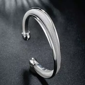925 Серебряный винтажный открытый браслет-манжета и браслеты для женщин, ювелирные изделия высшего качества
