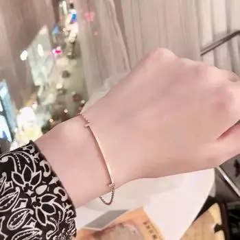 925 Серебряный женский браслет Классический Поп Простой Браслет Улыбка Трехцветный Шарм Украшения Для Вечеринки 1:1 Аксессуары люксовых брендов 16.5-19cm