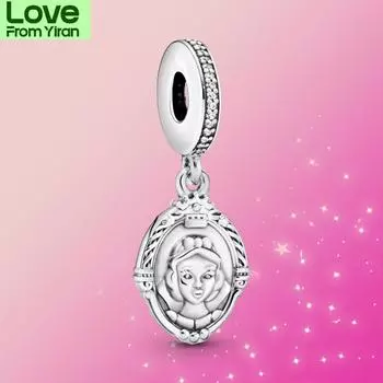 925 Шарм Белоснежка Злая Королева Волшебное Зеркало Подвеска Ювелирные Изделия Подходит Оригинальный Модный Браслет Для Женщин Ювелирные Изделия Подарок