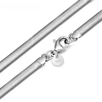 925 Silver 6MM Snake Chain Necklace For Men Women Silver Necklaces Fashion Jewelry 40cm