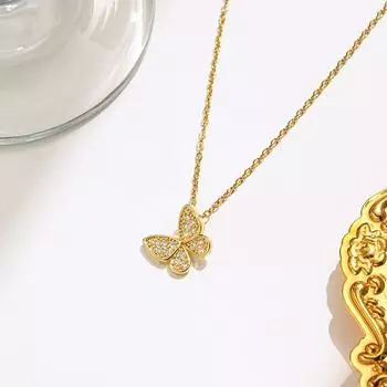 925 Silver Butterfly Necklace Super Flashing Dart Flare Pendant for Best Friends Necklace Necklace Necklace Collarbone Chain