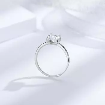 Кольцо из серебра 925 пробы с четырьмя крапанами в виде головы быка, женское, с имитацией бриллианта, однокаратное, парное кольцо, модное и простое, бриллиантовое кольцо для предложения руки и сердца из 18 карат opening adjustable