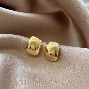 925 Silver Geometric Hoop Ear Cuffs: Retro Hong Kong Style for Women