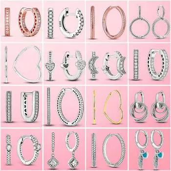 Женские серьги-гвоздики из серебра 925 пробы с кубическим цирконом в форме сердца, круглые серьги-гвоздики с цветком ромашки для женщин, оригинальные модные ювелирные изделия 925 пробы