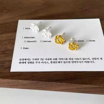925 Silver Needle Camellia Earrings Female Mori Sweet Temperament Earbone Earrings Exquisite Small High-end New Ear Jewelry 925 silver needle