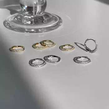 925 silver needle flash zircon earrings women s high-end niche Mobius design earrings spring new ear jewelry 925 silver needles