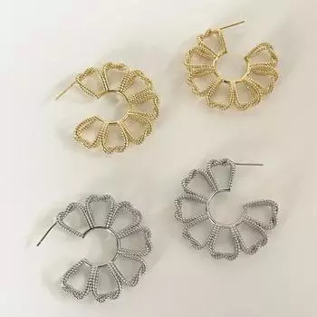 925 silver needle hollow flower stud earrings women s simple light luxury high-end autumn and winter earrings autumn and winter fashion new earrings 925 silver needles