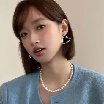 925 silver needle love stud earrings female dopamine color zircon earrings niche high-end silver needle new earrings 925 silver needles